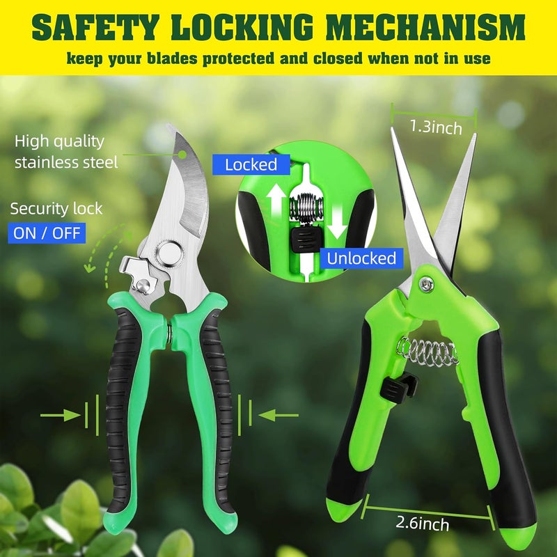 EWPJDK 4 Pack Garden Pruning Shears, Stainless Steel Garden Shears, Gardening Shears, Garden Scissors, Clippers, Pruning Snips, Pruning Shears for Gardening Tools (Multi-color) - Image 4